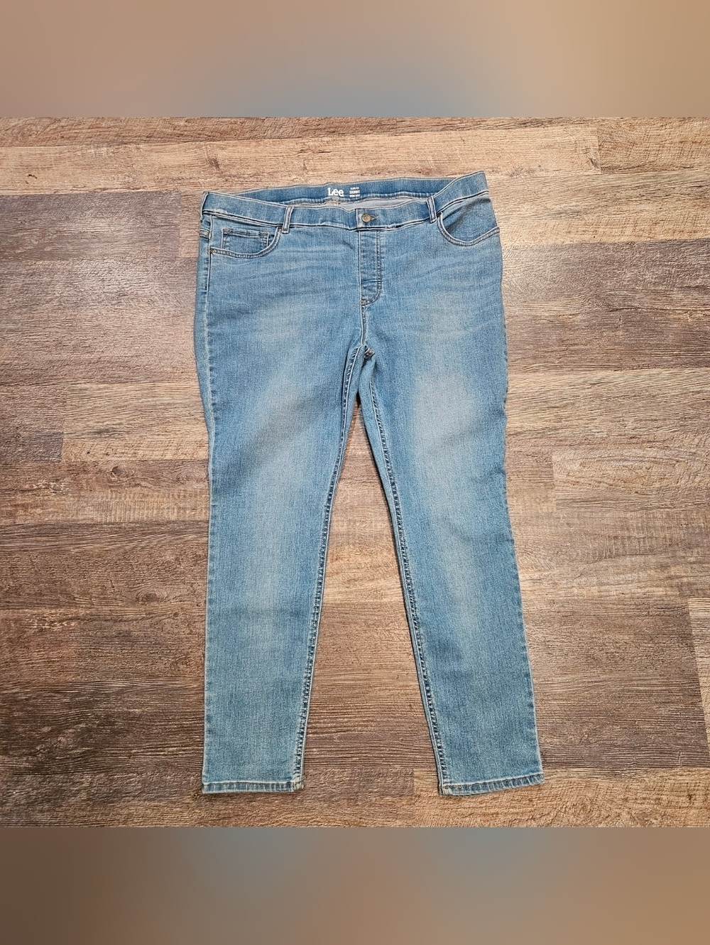 LEE Slim Fit/Skinny/Hi Rise/Elastic Waist Jeggings Jeans Women 22